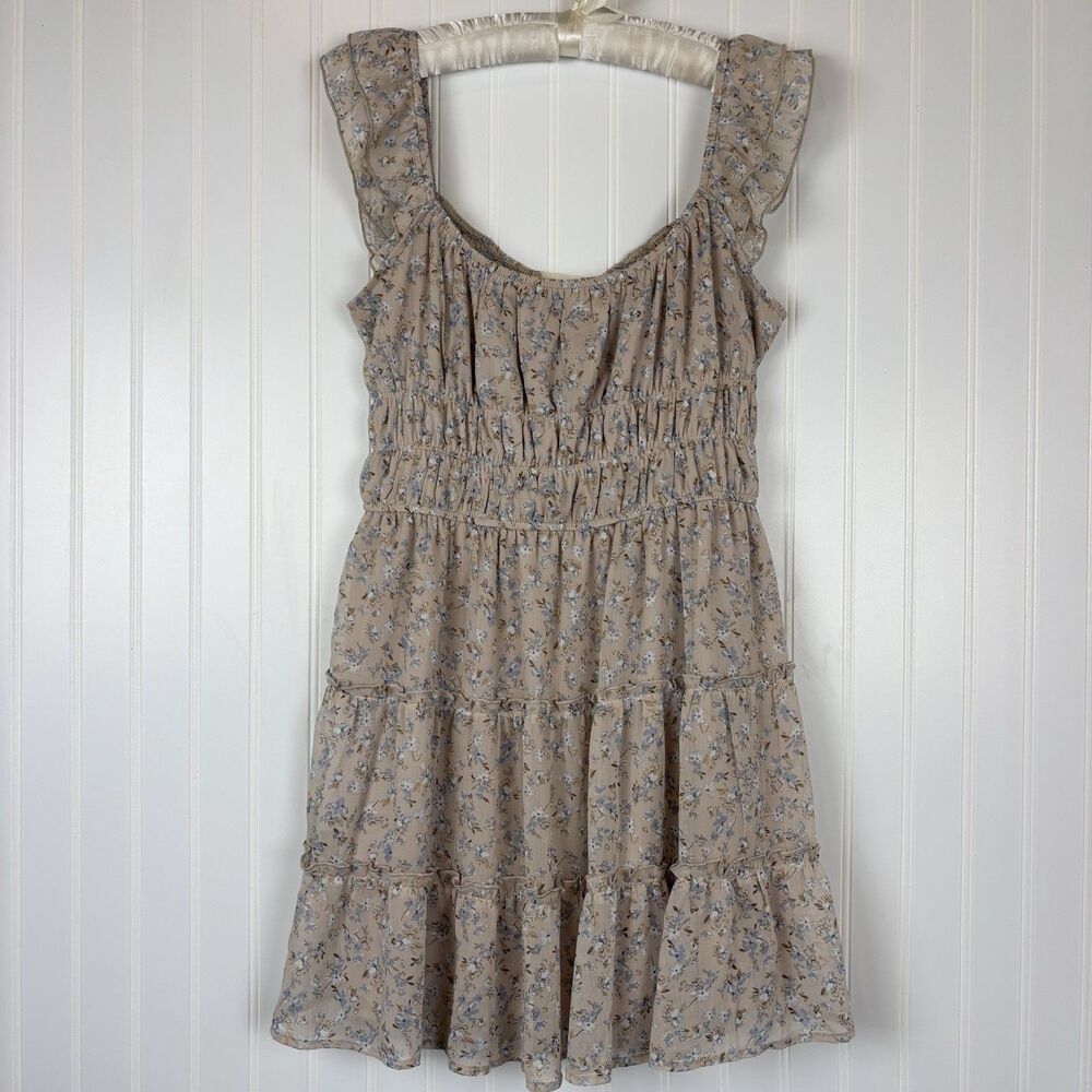 Altar’d State Milkmaid Floral Mini Dress XL Tiered Boho Coquette Peasant Prairie